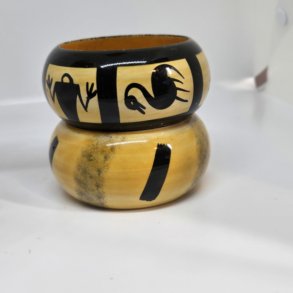 Hand Painted Wood Bangle Bracelets - image 3